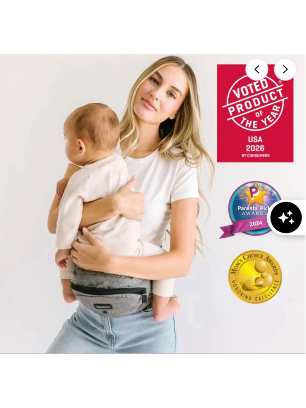 Women's Tushbaby Grey Baby Hip Carrier Bag One Size - Picture 3 of 13